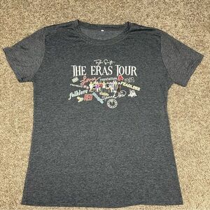 Taylor Swift eras‎ tour large short sleeve T-shirt grey music concert women